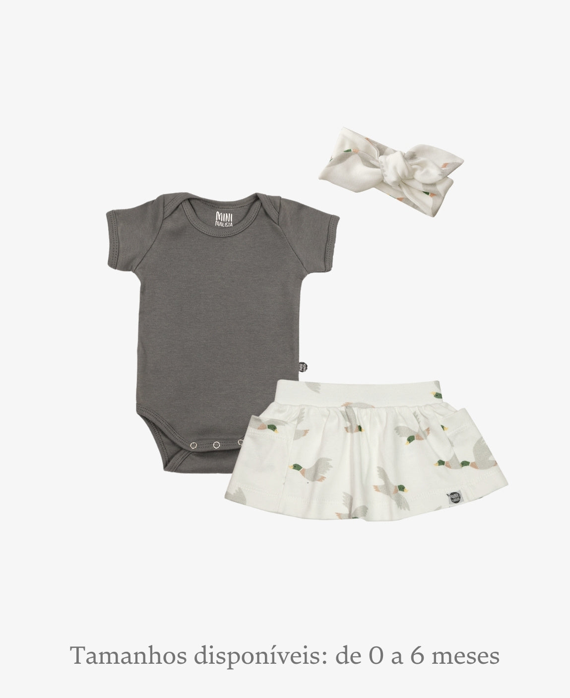 Conjunto Verão Bebê Menina Body e Saia | Grafitti e Mallard Duck