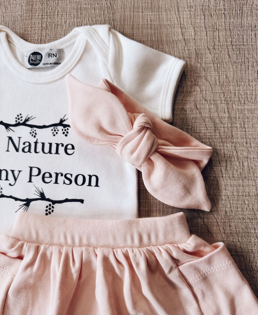 Conjunto Verão Bebê Menina Body e Saia | Nature Person e Peachy