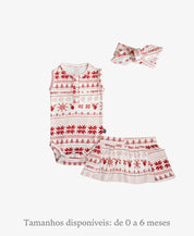 Conjunto Verão Bebê Menina Body e Saia | Xmas Tricot