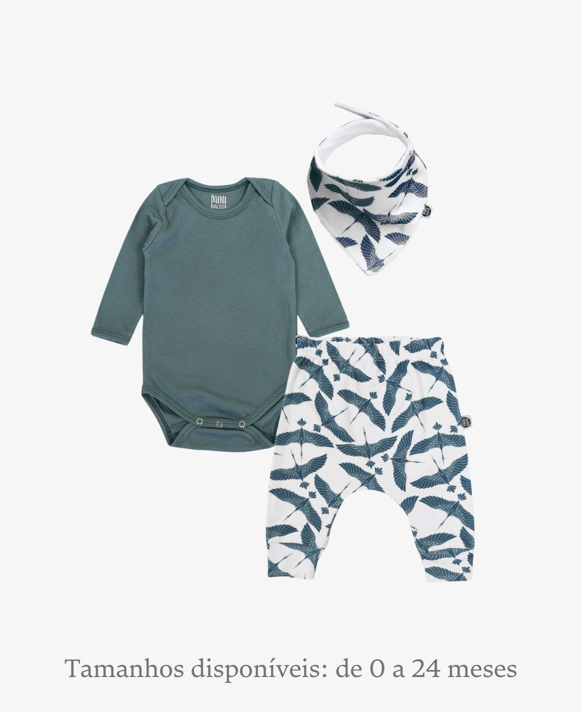 Conjunto Calça e Body e Babador | Blue Flock