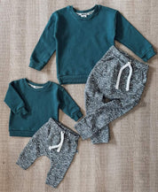 Conjunto Moletom e Calça Malha | Deep Green e Dreamy