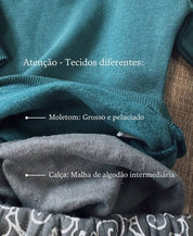 Conjunto Moletom e Calça Malha | Deep Green e Dreamy