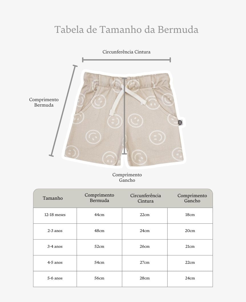 Conjunto Regata e Bermuda Infantil Menino | Branco Off e Smiley