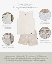 Conjunto Regata e Bermuda Infantil Menino | Branco Off e Smiley