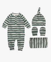 Kit Presente Saída de Maternidade Bebê 4 peças | Tie Dye - Com Caixa Presente