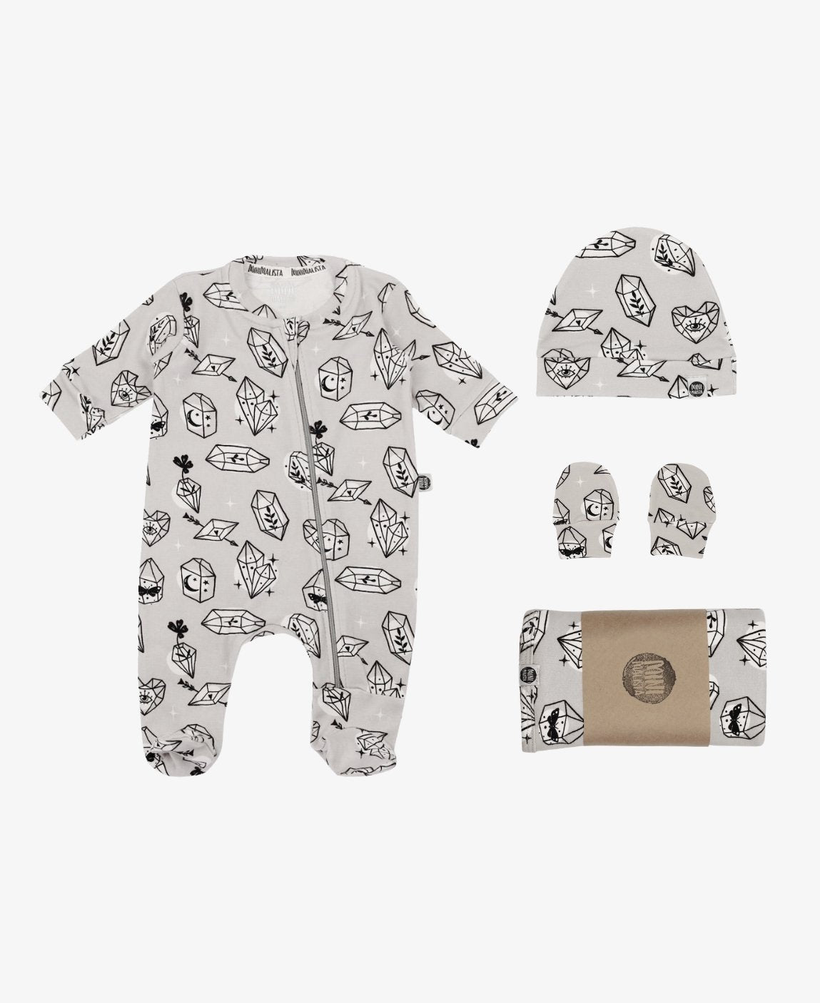 Kit Presente Saída de Maternidade Bebê 4 peças | Crystal