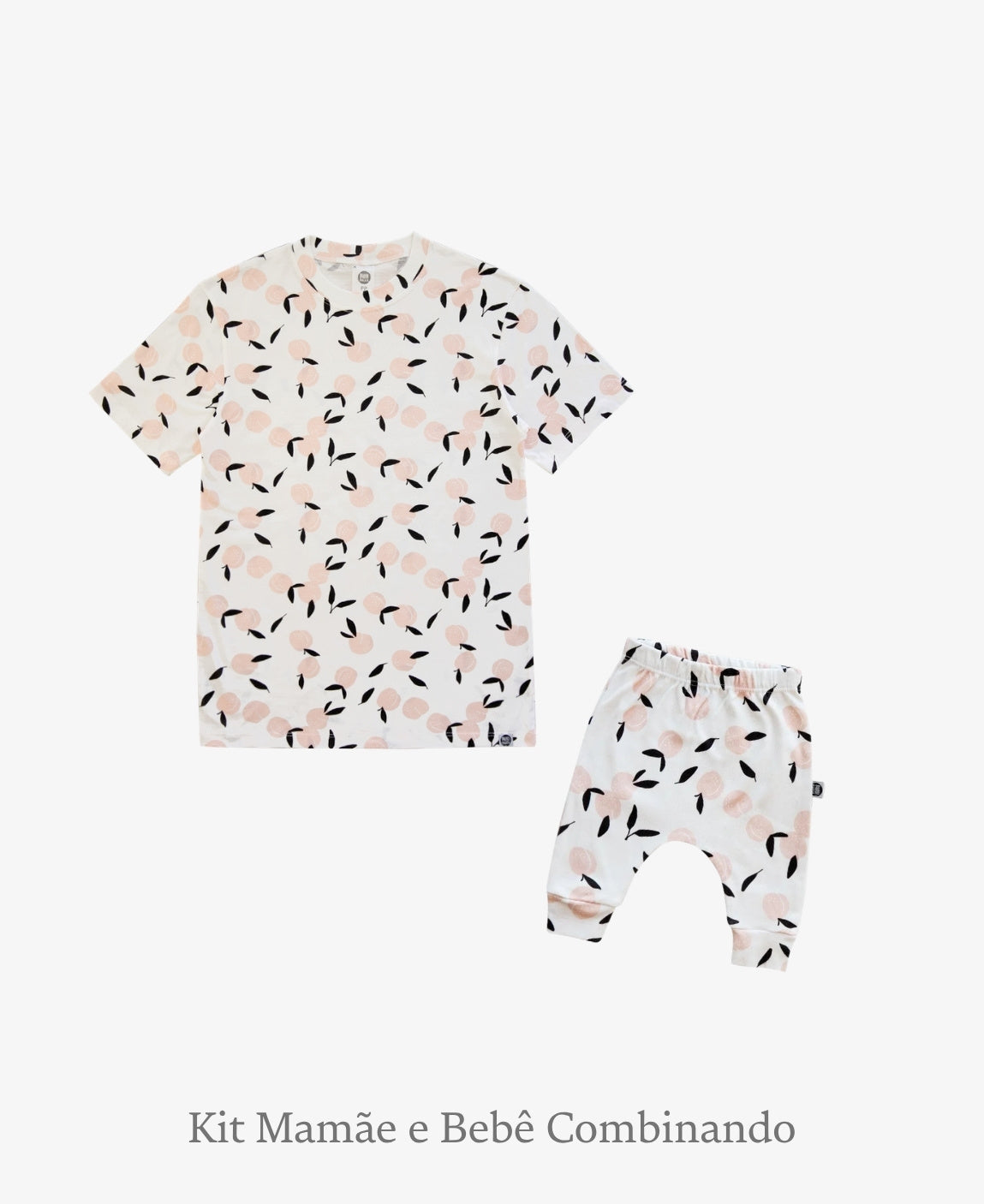 Kit Tal Mãe Tal Filho Camiseta Adulto + Calça Harém Bebê | Apricots