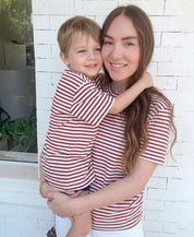 Kit Tal Mãe Tal Filho Camiseta Adulto + Camiseta Infantil | Listrinhas Vermelho