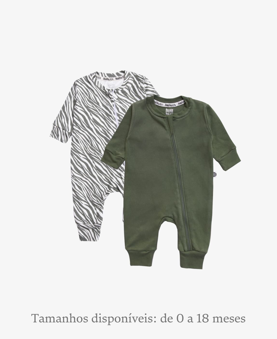 Kit 2 Macacões Ziper | Zebra e Jungle Green