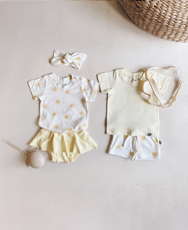 Conjunto Verão Menino Camiseta e Bermuda | Manteiga e Solar