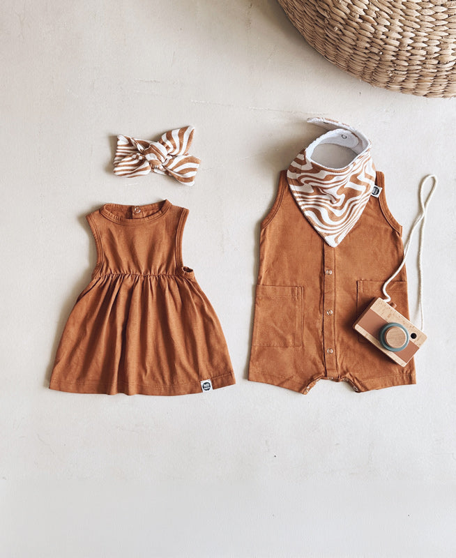 Conjunto Bebê Menina Verão Vestido + Faixinha | Ginger e Swirl