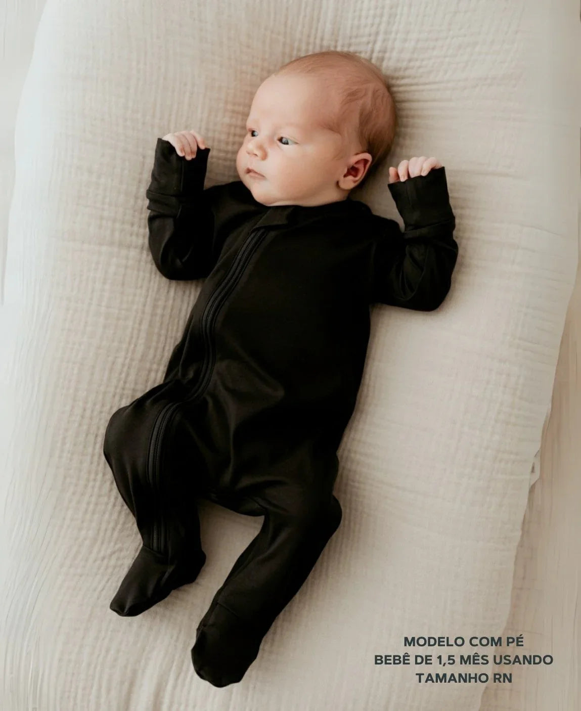 O Melhor Macacão de Bebê Preto 100% Algodão e Respirável