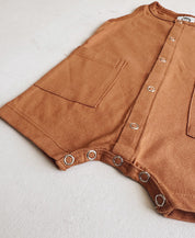 Conjunto Bebê Menino Verão Macaquinho + Babador | Ginger e Swirl