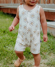 Macaquinho de Verão Botões Regata Unissex | Flower Power