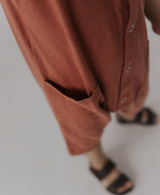 Macaquinho de Verão Botões Regata Unissex | Liso Chutney