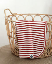 Manta de Malha de Algodão para Bebês | Listrinhas Vermelho