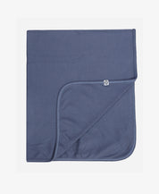Manta de Malha de Algodão para Bebês | Liso Azul Oxford