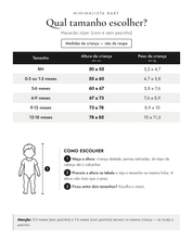 Qual tamanho escolher? Macacão zíper