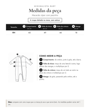 Medidas da peça - Macacão zíper