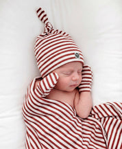 Touca Nó Recém-Nascido Unissex | Listrinhas Vermelho