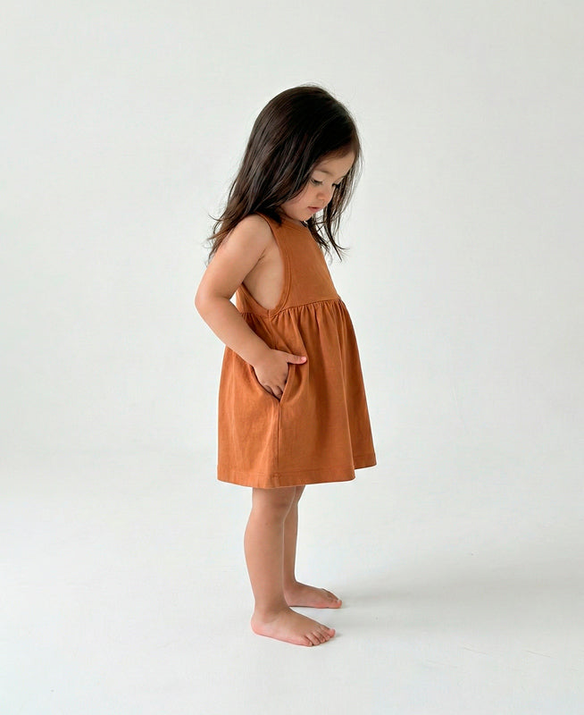 Vestido Regata Malha Infantil | Liso Ginger