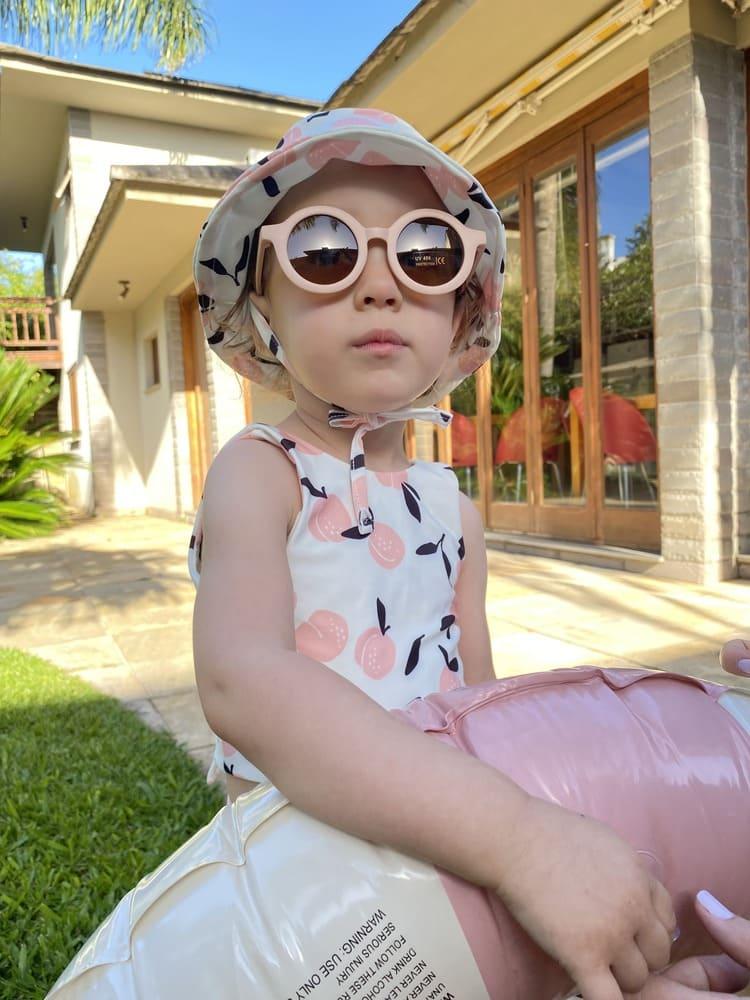 Biquini Dupla Face Infantil Estampado UV50+ Apricots - MiniMalista Baby - b2b, Calor, com-desconto-mm10, Menina, Verão -bebê-minimalista-estiloso