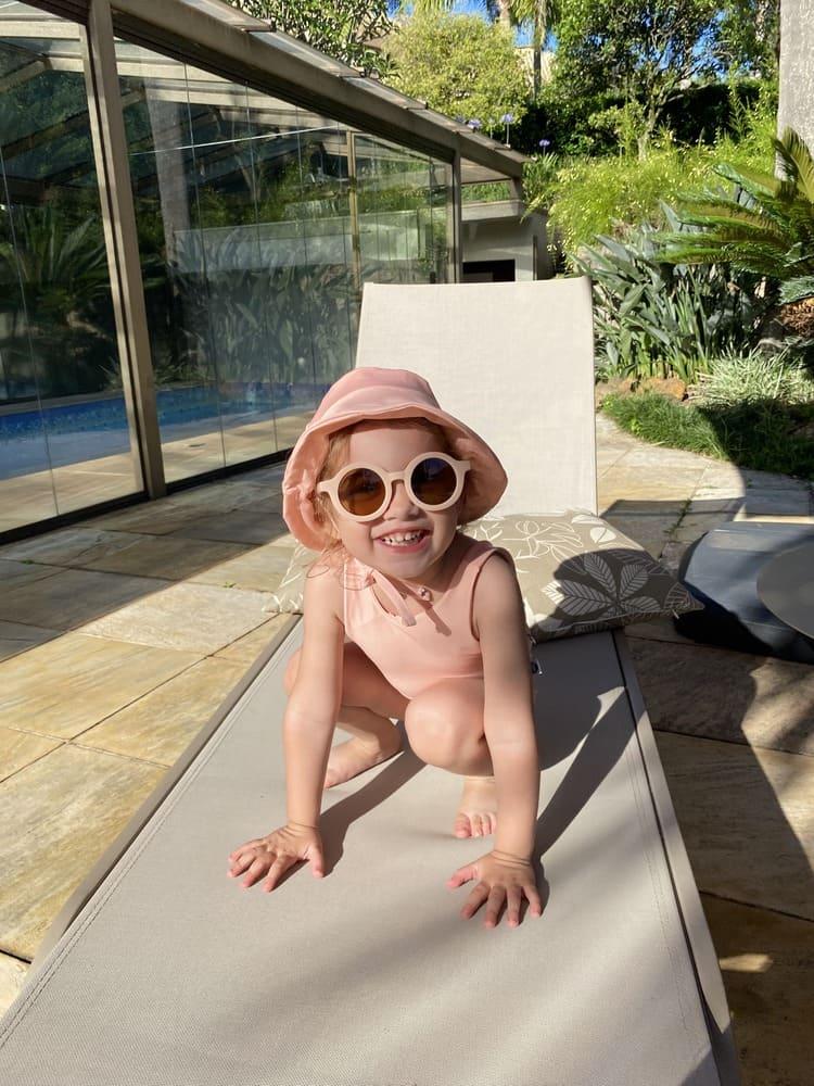Biquini Dupla Face Infantil Estampado UV50+ MiniMalista Liso Peachy - MiniMalista Baby - b2b, Calor, com-desconto-mm10, Menina, Verão -bebê-minimalista-estiloso