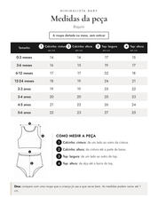 Tabela de medidas da peça | Biquíni