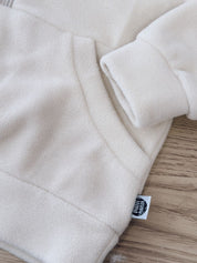 Conjunto Blusão e Calça Infantil Quentinho Soft | Liso Branco Algodão