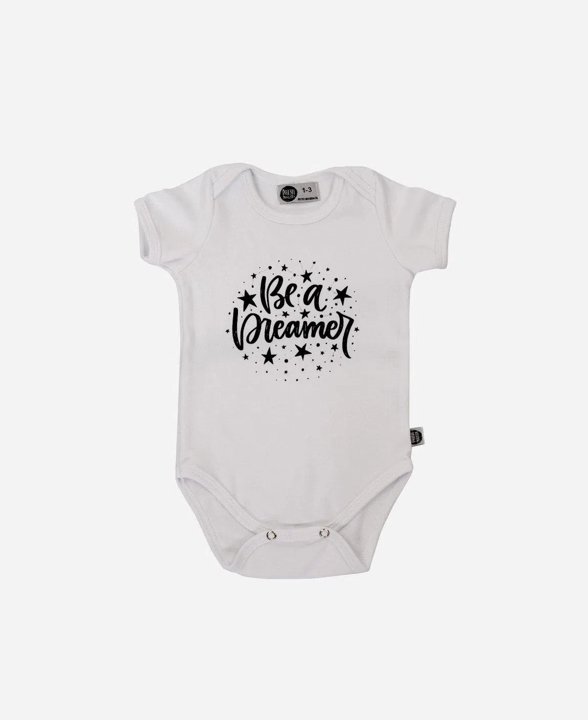 Body de Bebê Manga Curta Unissex Be a Dreamer - MiniMalista Baby - 0.35, 0.45, b2b, Baby, black-friday, com-desconto-mm10, Meia Estação, Menina, Menino, Neutro, tab-tam-body-curto, Unissex -bebê-minimalista-estiloso