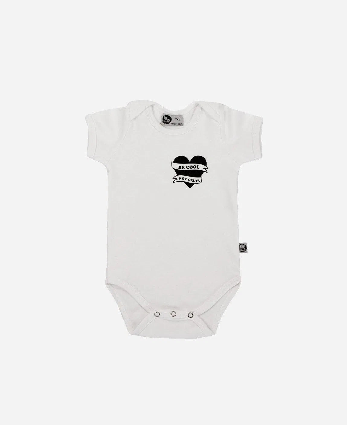 Body de Bebê Manga Curta Unissex Be Cool Not Cruel - MiniMalista Baby - 0.35, 0.45, b2b, Baby, black-friday, com-desconto-mm10, Meia Estação, Menina, Menino, minime, Neutro, tab-tam-body-curto, Unissex -bebê-minimalista-estiloso