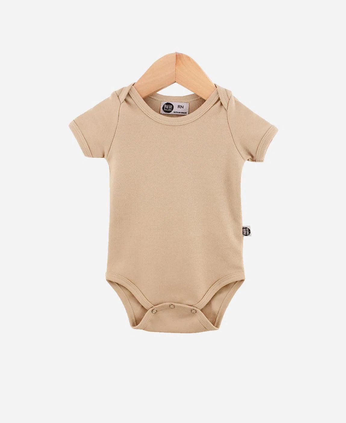 Body de Bebê Manga Curta Unissex MiniMalista Liso Avelã - MiniMalista Baby - 0.45, b2b, Baby, black-friday, Meia Estação, Menina, Menino, Neutro, outlet, tab-tam-body-curto, Unissex -bebê-minimalista-estiloso
