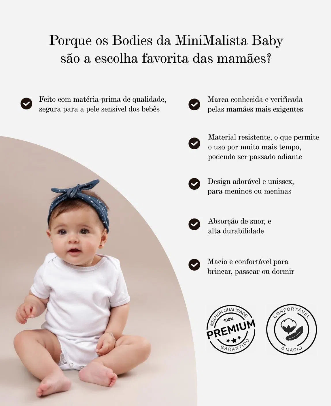 Body de Bebê Manga Curta Unissex MiniMalista Liso Avelã - MiniMalista Baby - 0.45, b2b, Baby, black-friday, Meia Estação, Menina, Menino, Neutro, outlet, tab-tam-body-curto, Unissex -bebê-minimalista-estiloso