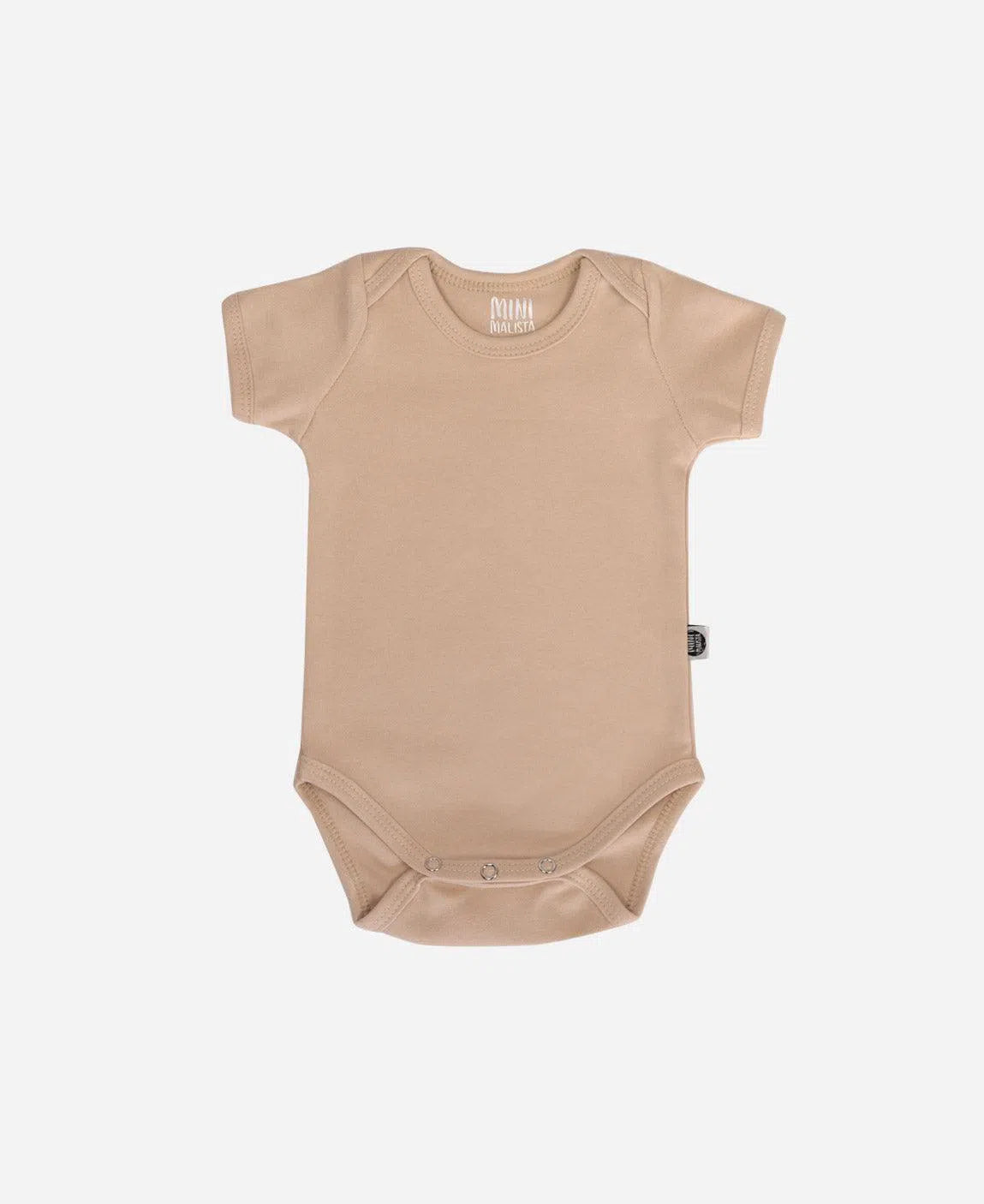 Body de Bebê Manga Curta Unissex MiniMalista Liso Beige - MiniMalista Baby - b2b, Baby, com-desconto-mm10, Meia Estação, Neutro, tab-tam-body-curto, Unissex -bebê-minimalista-estiloso