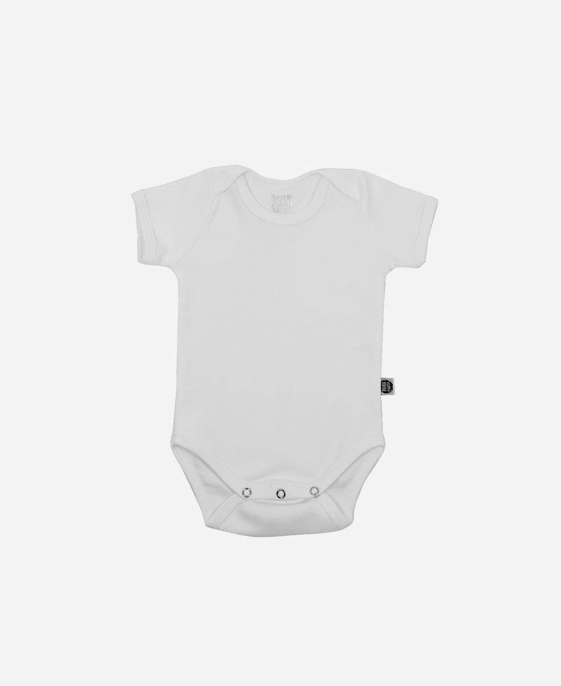 Body de Bebê Manga Curta Unissex MiniMalista Liso Branco Algodão - MiniMalista Baby - anonovo, b2b, Baby, Best, com-desconto-mm10, Meia Estação, Neutro, tab-tam-body-curto, Unissex -bebê-minimalista-estiloso