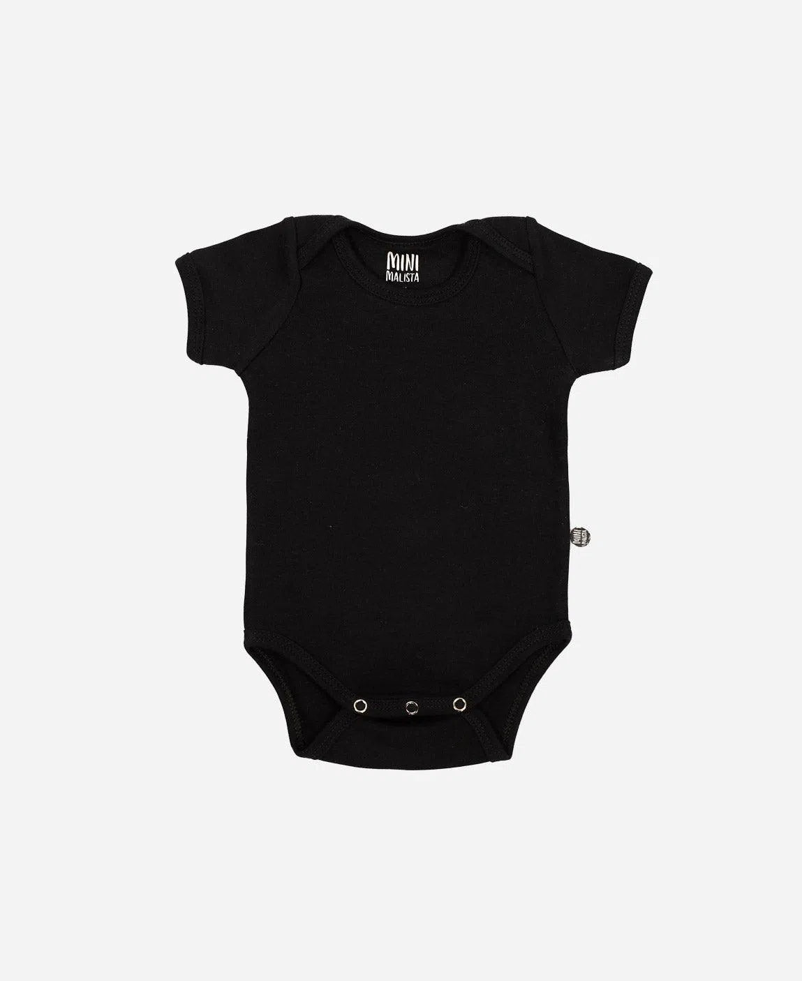 Body de Bebê Manga Curta Unissex MiniMalista Liso Preto - MiniMalista Baby - b2b, Baby, Best, com-desconto-mm10, Meia Estação, Menino, Neutro, tab-tam-body-curto, Unissex -bebê-minimalista-estiloso