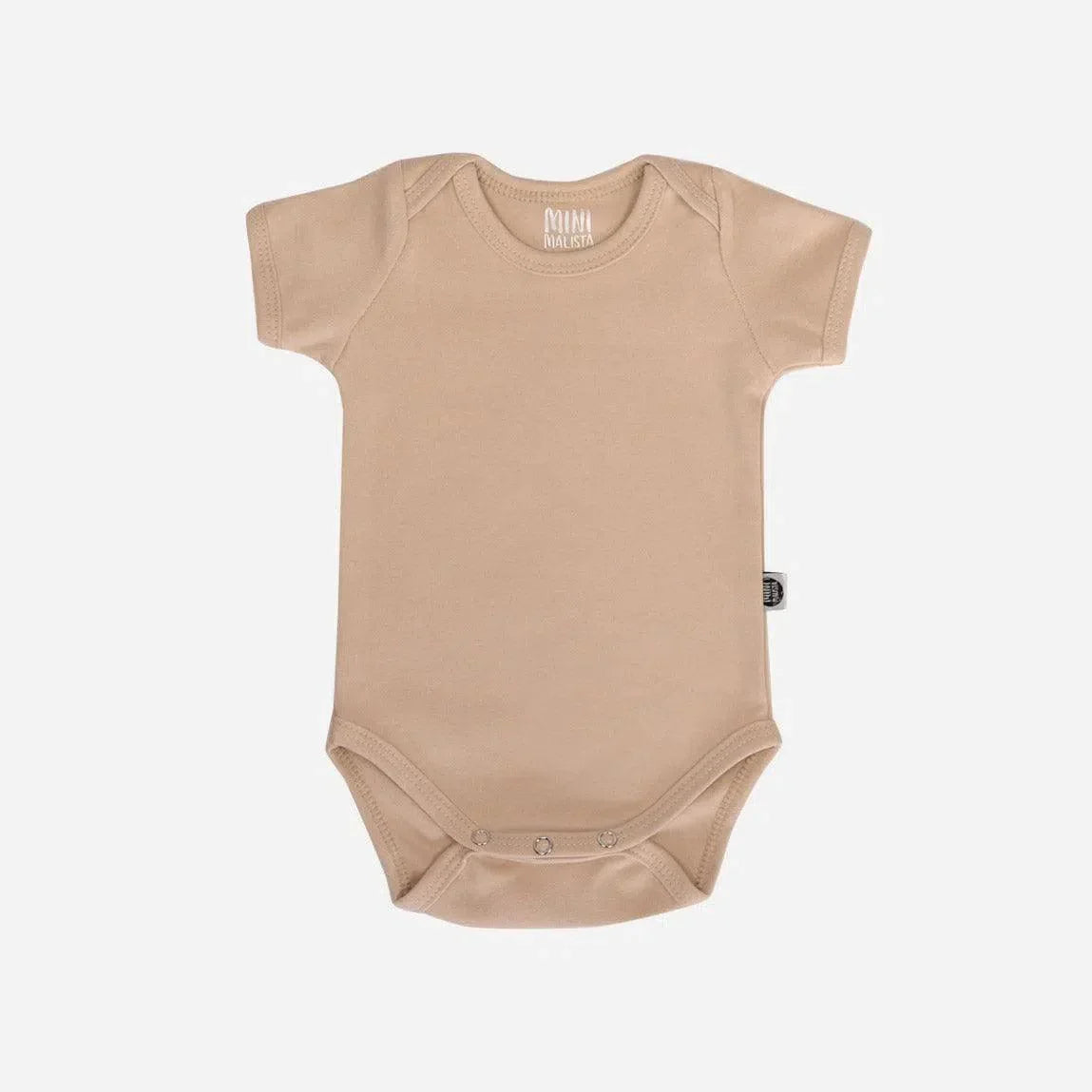 Body de Bebê Manga Curta Unissex MiniMalista | Liso Beige - MiniMalista Baby - 0.2, b2b, Baby, black-friday, com-desconto-mm10, Meia Estação, Menina, Neutro, tab-tam-body-curto, Unissex -bebê-minimalista-estiloso