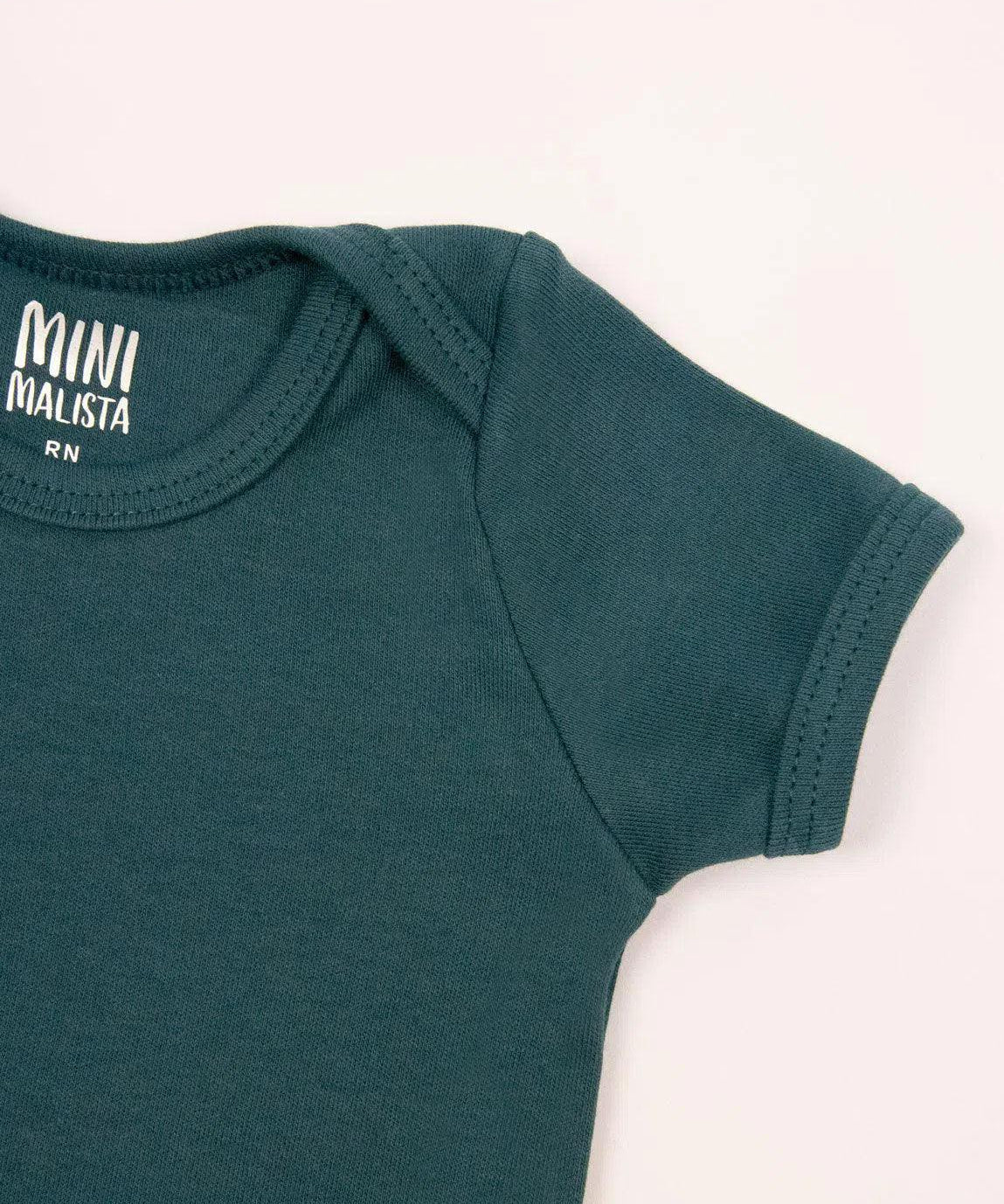 Body de Bebê Manga Curta Unissex MiniMalista | Liso Deep Green - MiniMalista Baby - 0.35, b2b, Baby, black-friday, Christmas, com-desconto-mm10, Meia Estação, Menino, natal, tab-tam-body-curto, Xmas -bebê-minimalista-estiloso