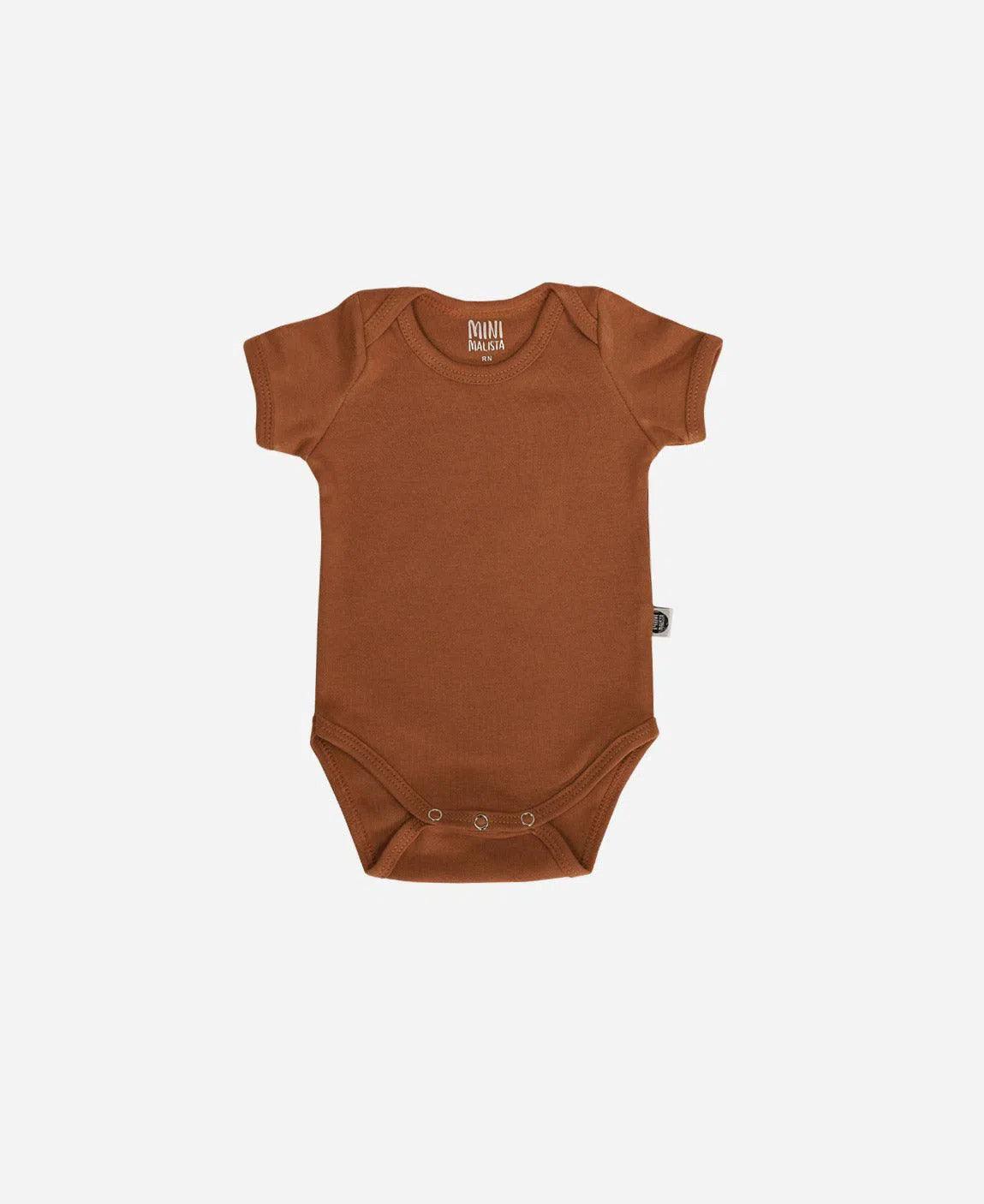 Body de Bebê Manga Curta Unissex MiniMalista | Liso Ginger - MiniMalista Baby - 0.3, 0.35, b2b, Baby, black-friday, com-desconto-mm10, Meia Estação, Menina, Menino, Neutro, tab-tam-body-curto, Unissex -bebê-minimalista-estiloso