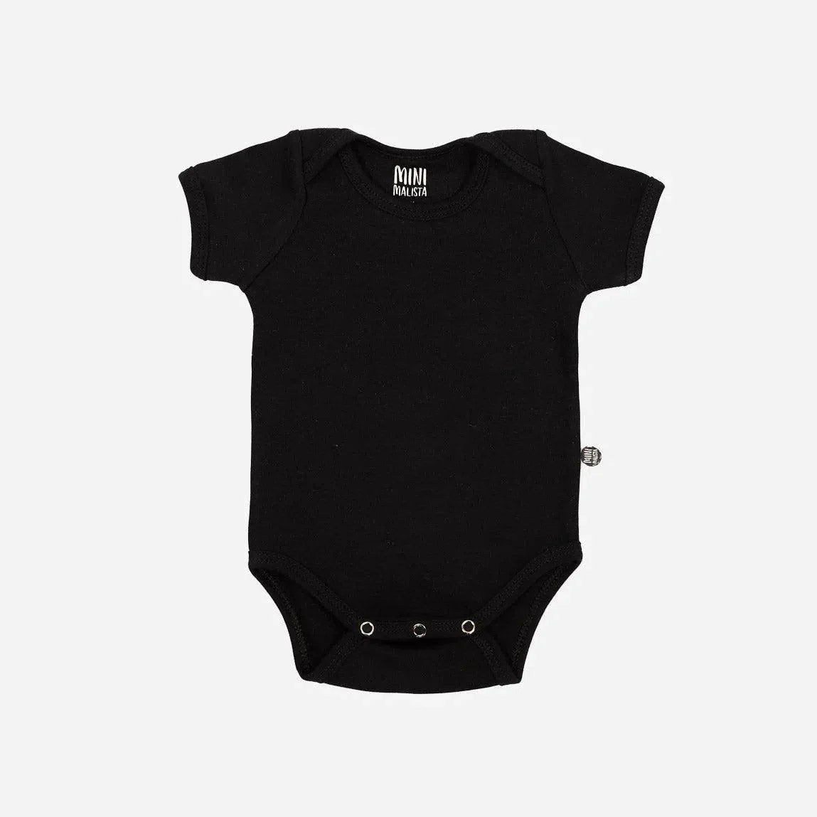 Body de Bebê Manga Curta Unissex MiniMalista | Liso Preto - MiniMalista Baby - 0.2, 0.3, b2b, Baby, Best, black-friday, com-desconto-mm10, Meia Estação, Menino, Neutro, tab-tam-body-curto, Unissex -bebê-minimalista-estiloso