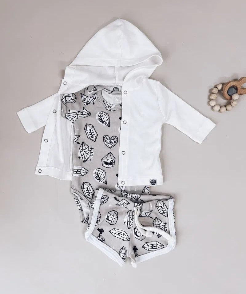 Body de Bebê Manga Curta Unissex | Crystal - MiniMalista Baby - 0.4, b2b, Baby, black-friday, Meia Estação, Menina, Neutro, outlet, SALE-FINAL, tab-tam-body-curto, Unissex -bebê-minimalista-estiloso