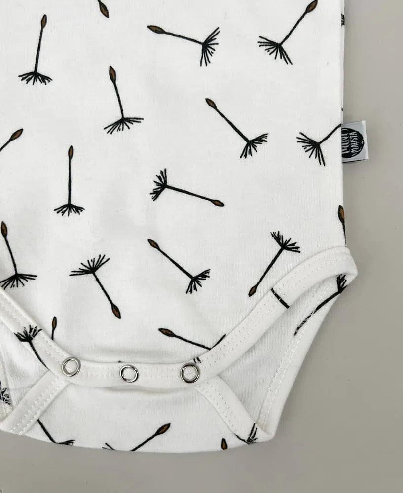 Body de Bebê Manga Curta Unissex | Dandelion - MiniMalista Baby - 0.2, 0.25, Ano Novo, b2b, Baby, black-friday, com-desconto-mm10, Meia Estação, Menina, Menino, Neutro, Reveillon, tab-tam-body-curto, Unissex -bebê-minimalista-estiloso