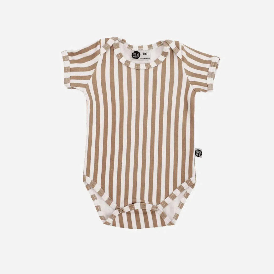 Body de Bebê Manga Curta Unissex | Listras Retrô Avelã - MiniMalista Baby - 0.45, b2b, Baby, black-friday, Meia Estação, Menino, minime, Neutro, outlet, SALE-FINAL, tab-tam-body-curto, Unissex -bebê-minimalista-estiloso
