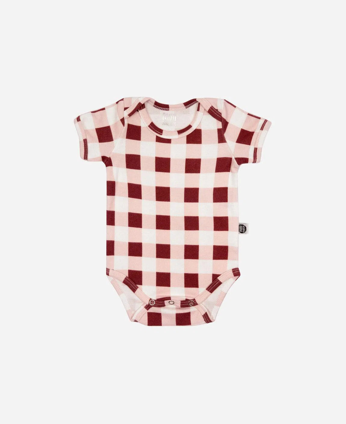 Body de Bebê Manga Curta Unissex Vichy Wine - MiniMalista Baby - 0, b2b, Baby, Christmas, com-desconto-mm10, Meia Estação, Menina, minime, natal, SALE-FINAL, tab-tam-body-curto, Xmas -bebê-minimalista-estiloso