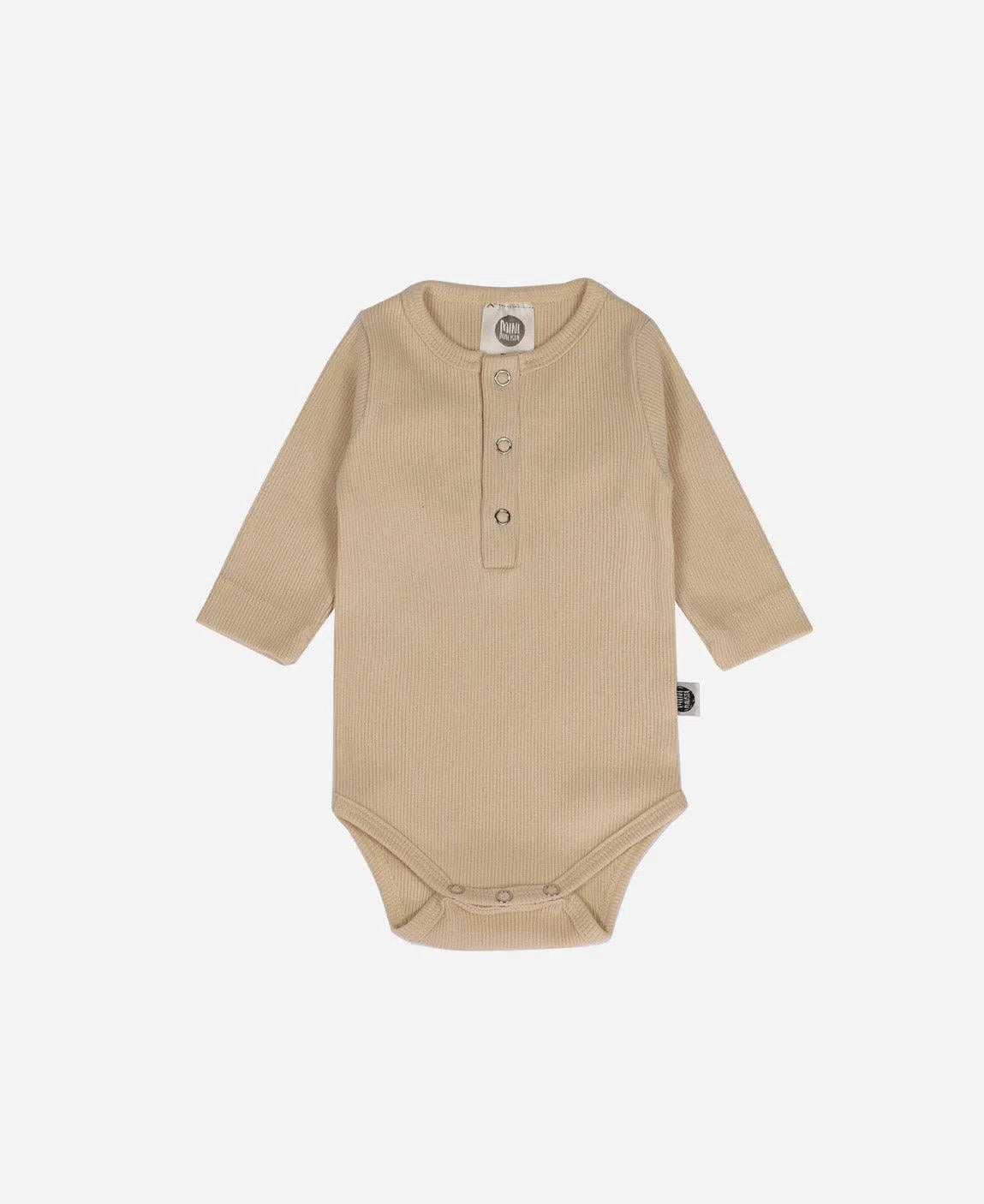 Body de Bebê Manga Longa Unissex Canelado Botões Liso Beige - MiniMalista Baby - b2b, Baby, com-desconto-mm10, Frio, Neutro, Unissex, Winter Sale 20% -bebê-minimalista-estiloso