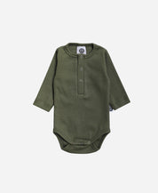 Body de Bebê Manga Longa Unissex Canelado Botões Liso MiniMalista Jungle Green - MiniMalista Baby - 0.3, b2b, Baby, black-friday, Christmas, com-desconto-mm10, Frio, Menino, Natal, tab-tam-body-botão-frontal, tab-tam-body-canelado, Xmas -bebê-minimalista-estiloso