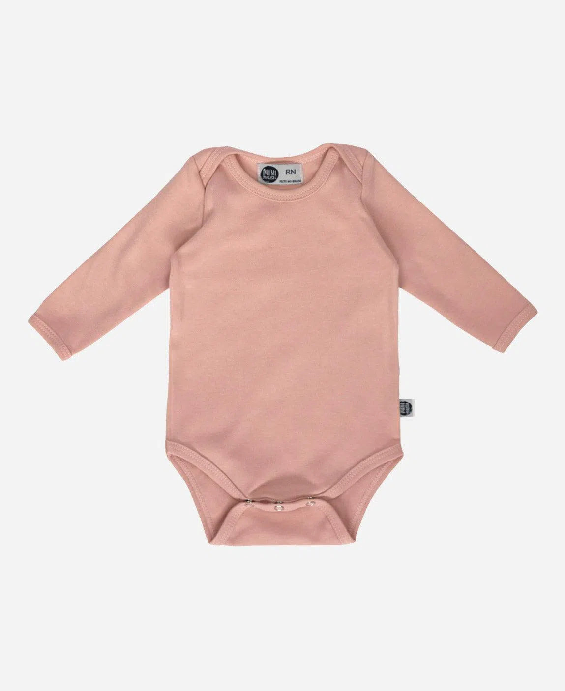 Body de Bebê Manga Longa Unissex MiniMalista Liso Rose Dust - MiniMalista Baby - b2b, Baby, Frio, Menina, outlet, tab-tam-body-manga-longa -bebê-minimalista-estiloso