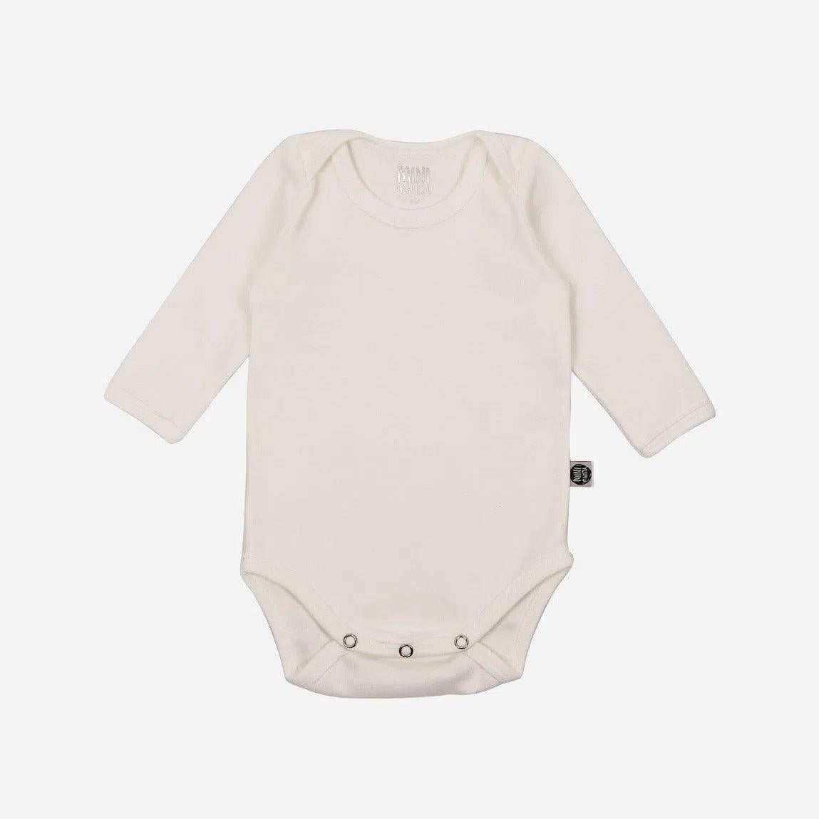 Body de Bebê Manga Longa Unissex MiniMalista | Liso Branco Off - MiniMalista Baby - 0.25, 0.3, Ano Novo, anonovo, b2b, Baby, black-friday, com-desconto-mm10, Frio, Menina, Neutro, new, Reveillon, tab-tam-body-manga-longa, Unissex -bebê-minimalista-estiloso