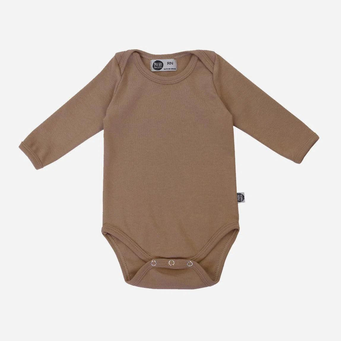 Body de Bebê Manga Longa Unissex MiniMalista | Liso Mocha - MiniMalista Baby - 0.3, b2b, Baby, black-friday, com-desconto-mm10, Frio, Menina, Menino, Neutro, SALE-FINAL, tab-tam-body-manga-longa, Unissex, Winter Sale 40% -bebê-minimalista-estiloso