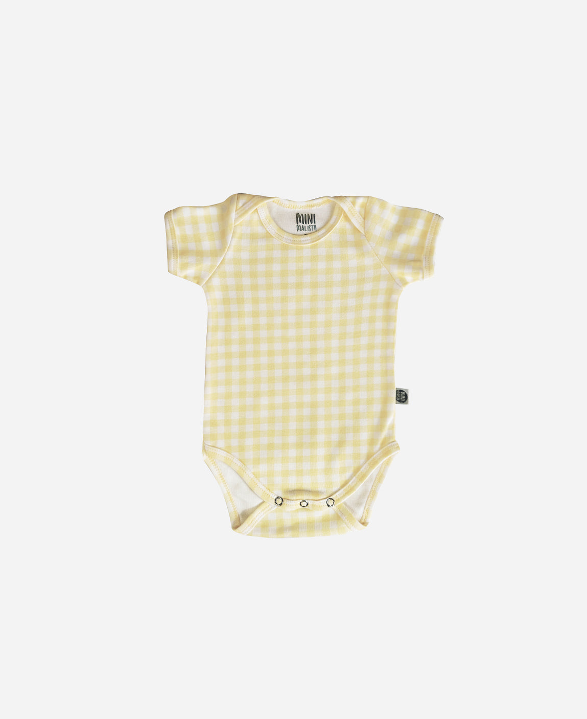 Body de Bebê Manga Curta Unissex | Vichy Amarelo